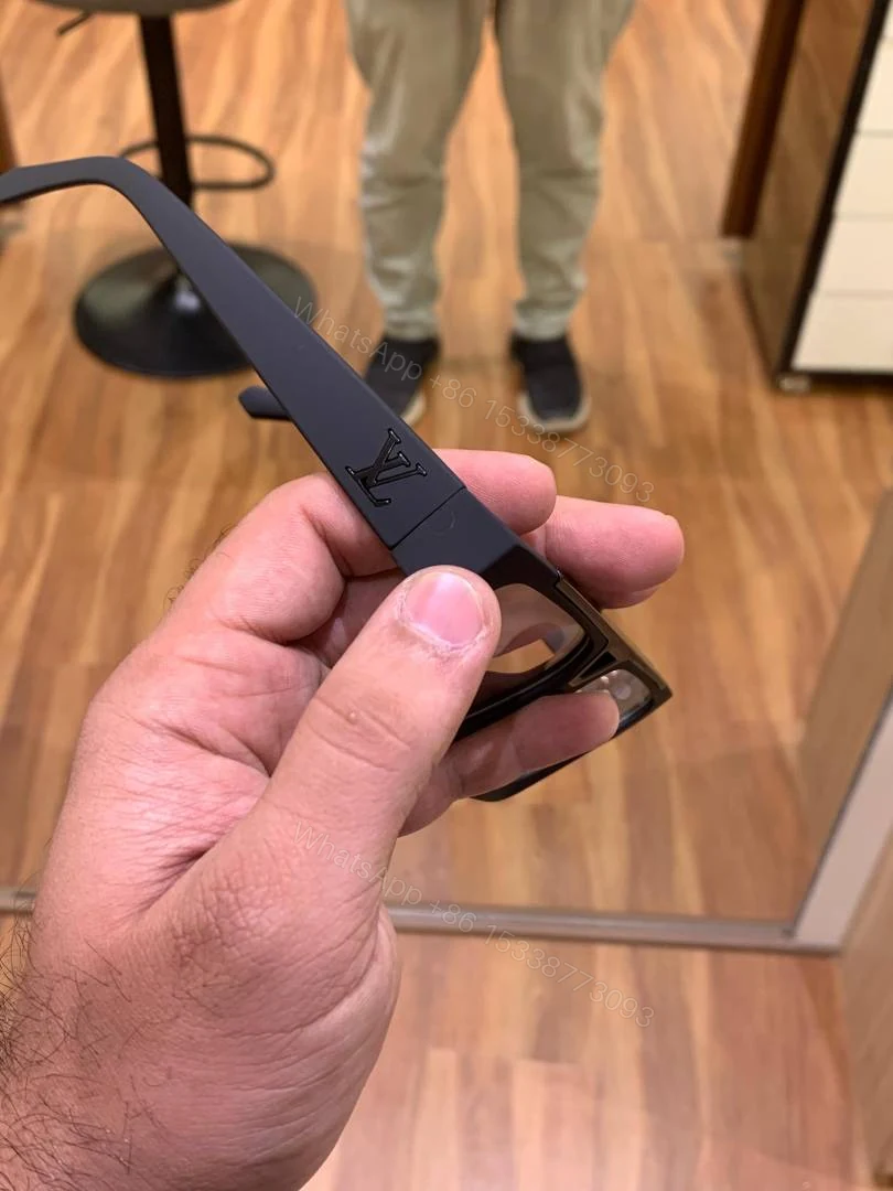 View 4 of First Copy Louis Vuitton Black Square Frame Men’s Eyeglasses