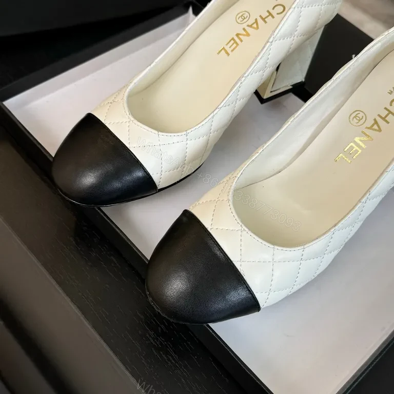 View 4 of Chanel-Inspired Quilted Pumps: Two-Tone Cap-Toe, Comfort