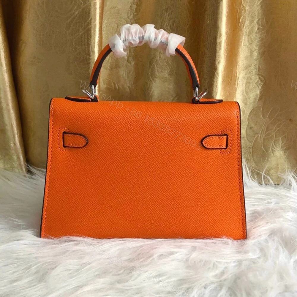View 7 of Hermes Kelly Mini Epsom Handbag Orange 19Cm