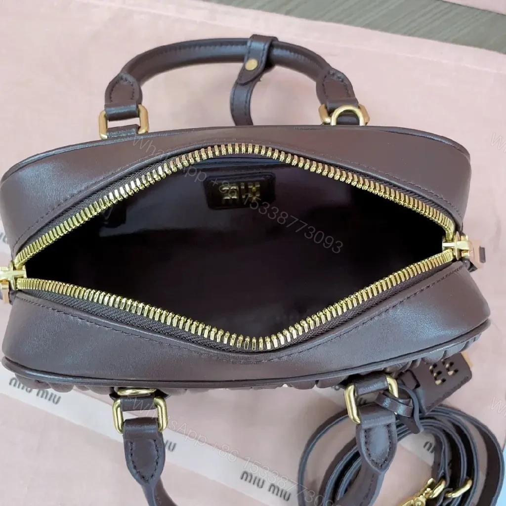 View 2 of Chic Quilted Leather Satchel with Gold Hardware
