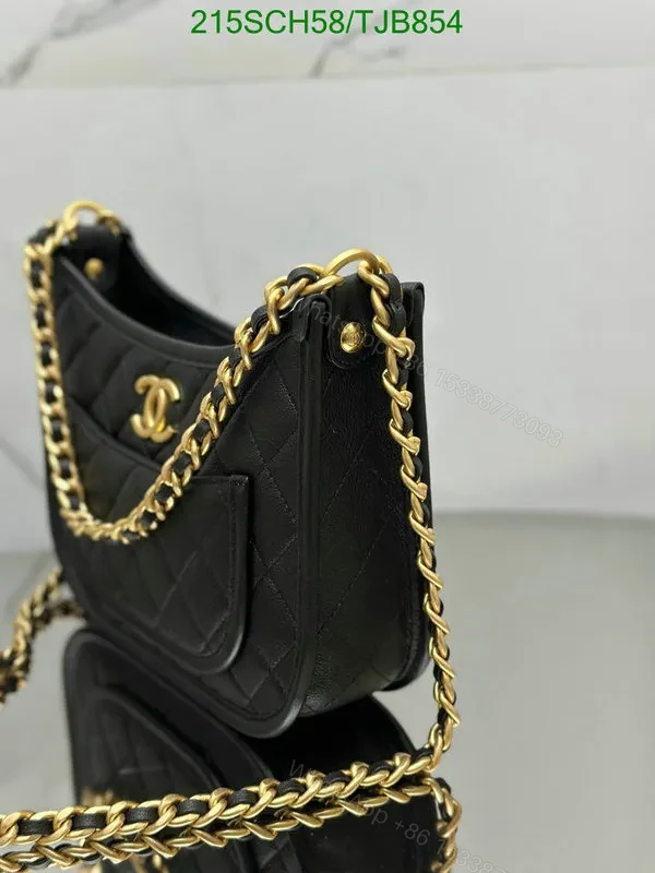 View 6 of Chanel 24S Black Hobo Bag in Genuine Leather EZ2584