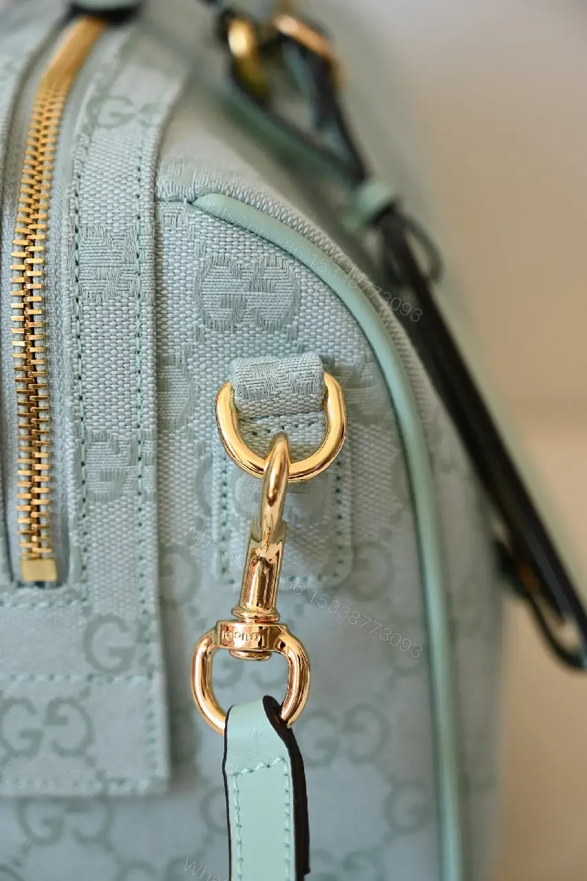 View 4 of Soft Mint GG Weekender Bag: Luxe Travel Carryall
