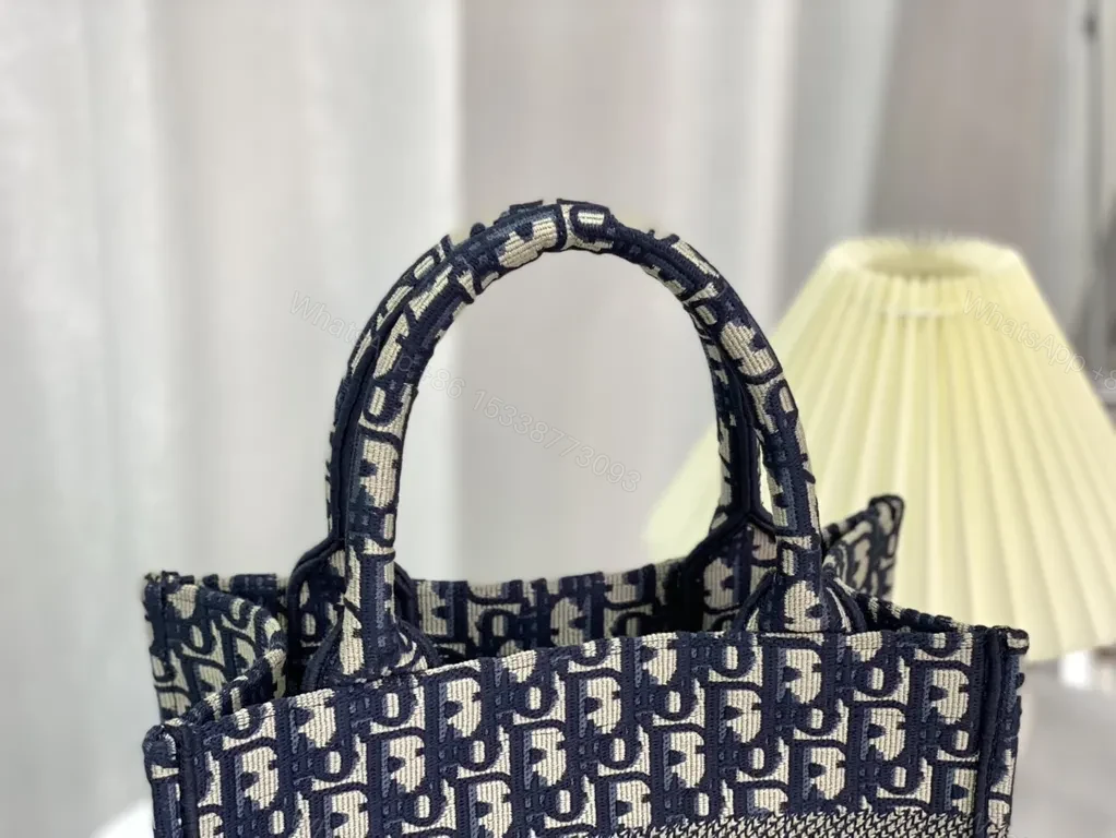View 8 of Navy Dior Oblique Tote: Signature Pattern, Everyday Luxury