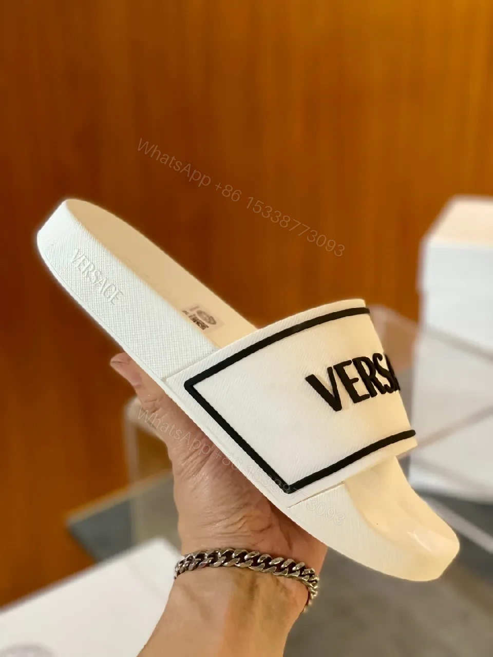 View 9 of Monochrome Stride Premium Slippers with Bold Logo Comfort