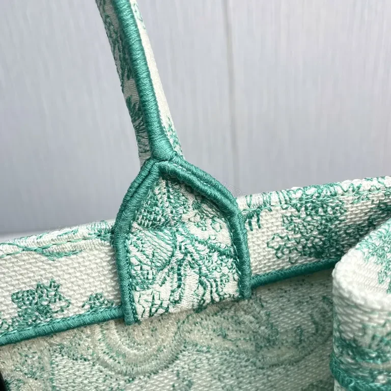 View 6 of Green Toile Signature Tote: Dior-Brand Structured Luxury Bag