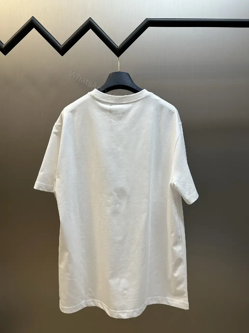 View 10 of Off-White Cotton Tee with Front Pocket, Relaxed Fit