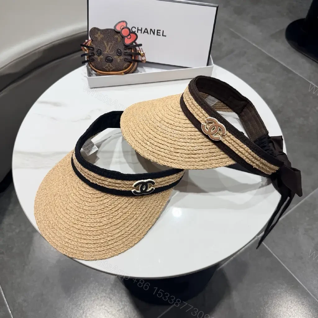 View 8 of Sun-Kissed Raffia Visor with Black Satin Band and Clasp