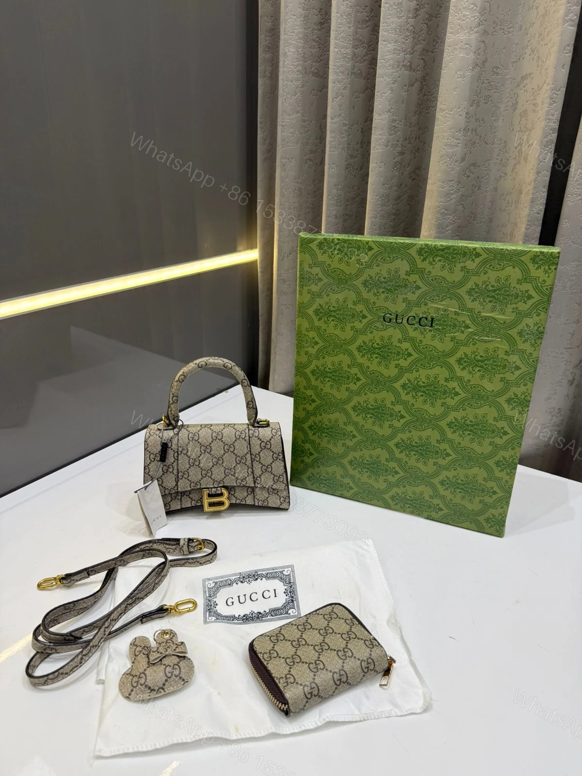 View 9 of FIRST COPY GUCCI BALENCIAGA MONOGRAM 3 PIECE GIFT SET COMBO