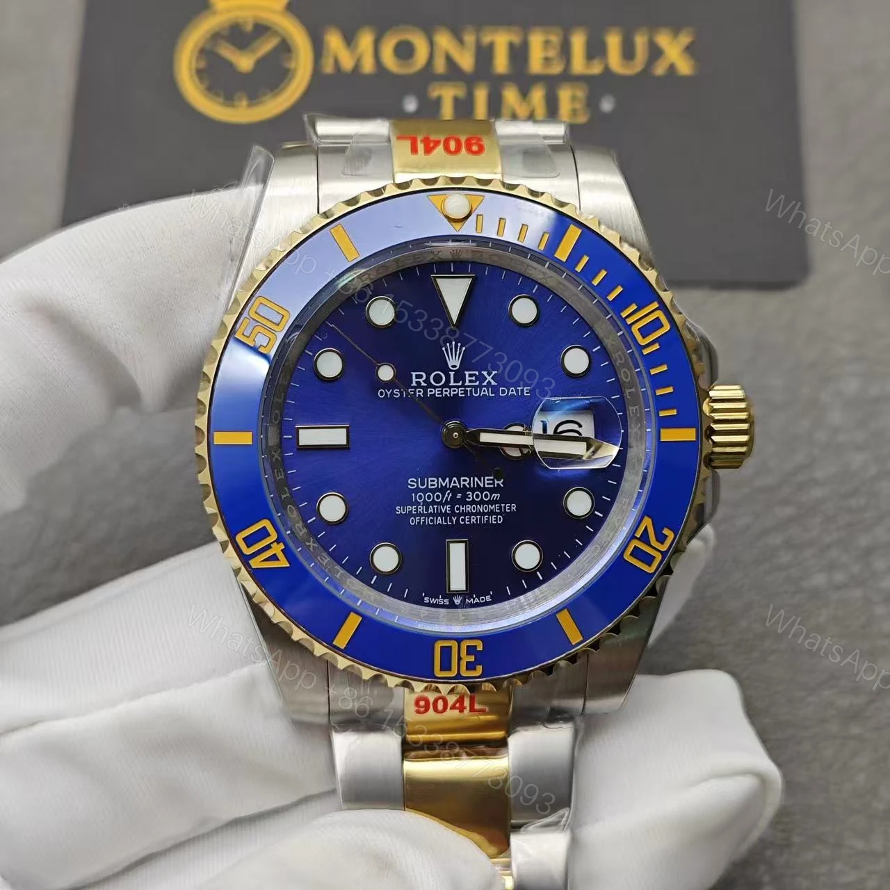 View 13 of Replica Clone Rolex Submariner – Two tone Blue Dial