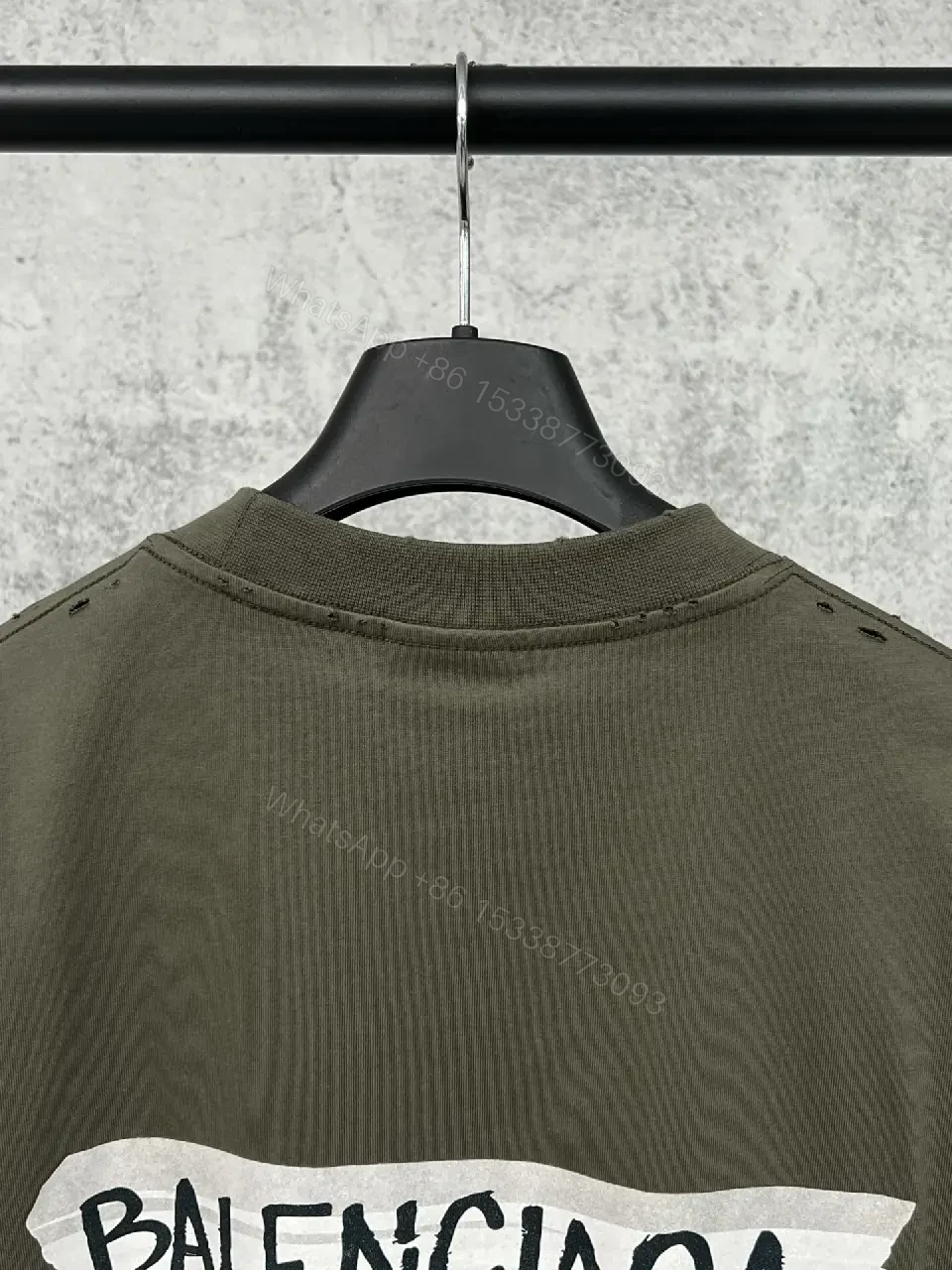 View 10 of Olive Cotton Patch Tee: Relaxed, Street-Ready Comfort