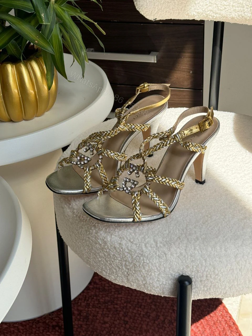 Gucci Crystal Interlocking G sandals (Copy) — view 1