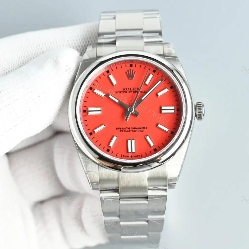 Vibrant red oyster perpetual replica 41MM Coral Red 124300-0007 — view 1