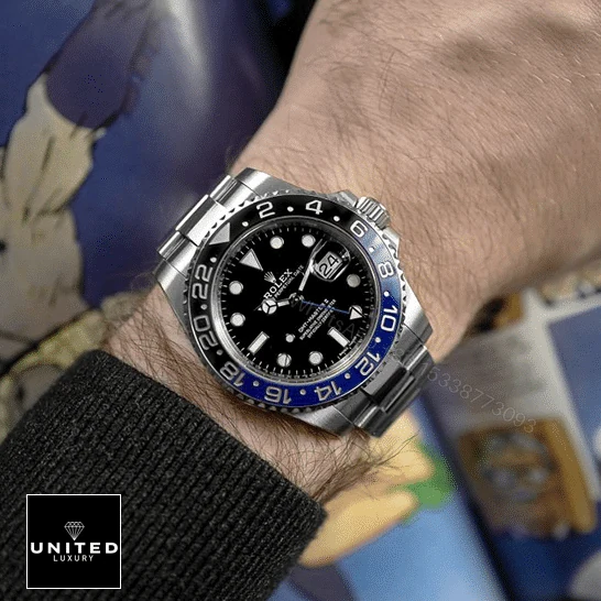View 9 of Rolex GMT-Master II Black Dial Batman Bezel 116710BLNR Oyster Replica