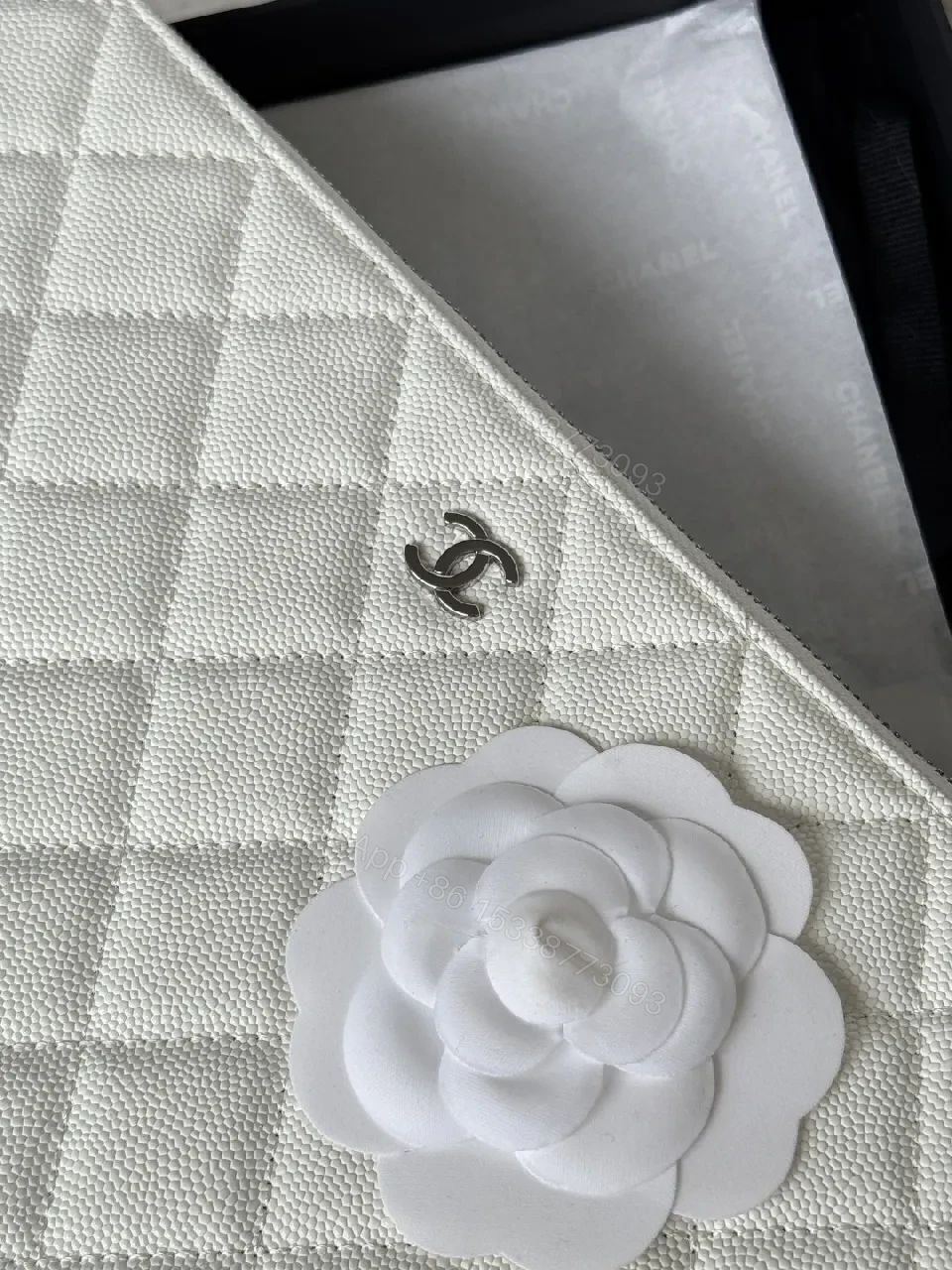 View 8 of Ivory Quilted Leather Pouch - Everyday Luxury Organizer