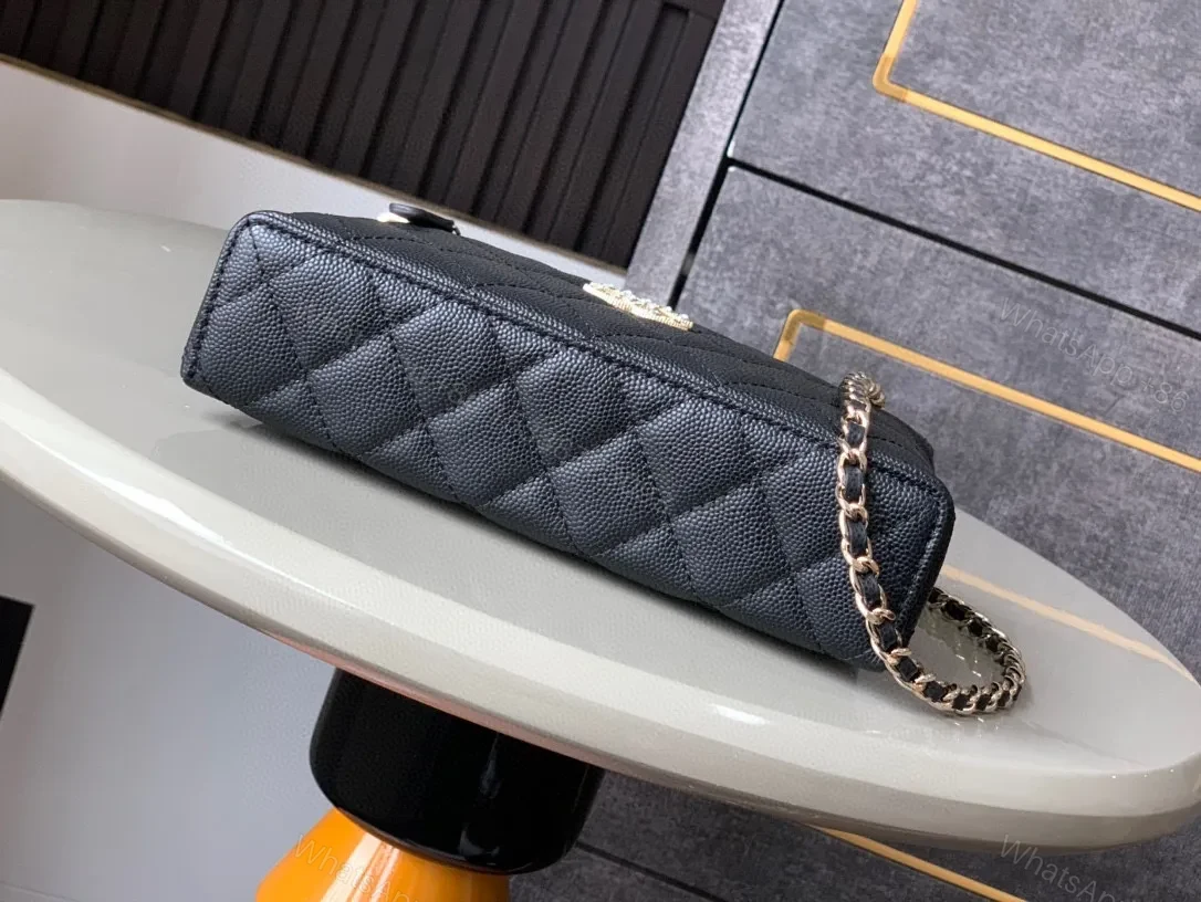 View 4 of Compact Quilted Bag with Gold Hardware - Classic Everyday Style