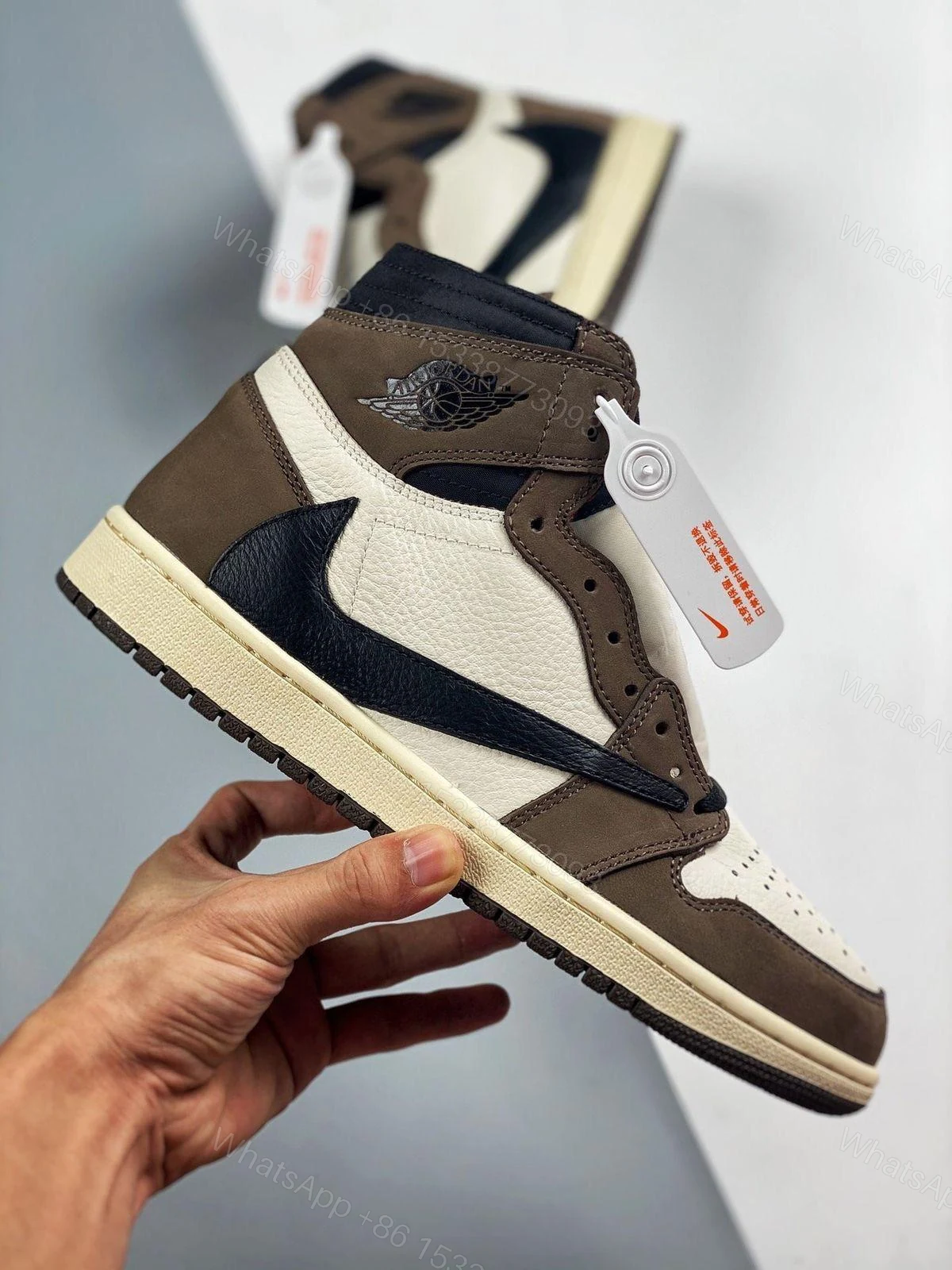 View 4 of BUY FIRST COPY AIR JORDAN 1 HIGH TRAVIS SCOTT MOCHA SHOES