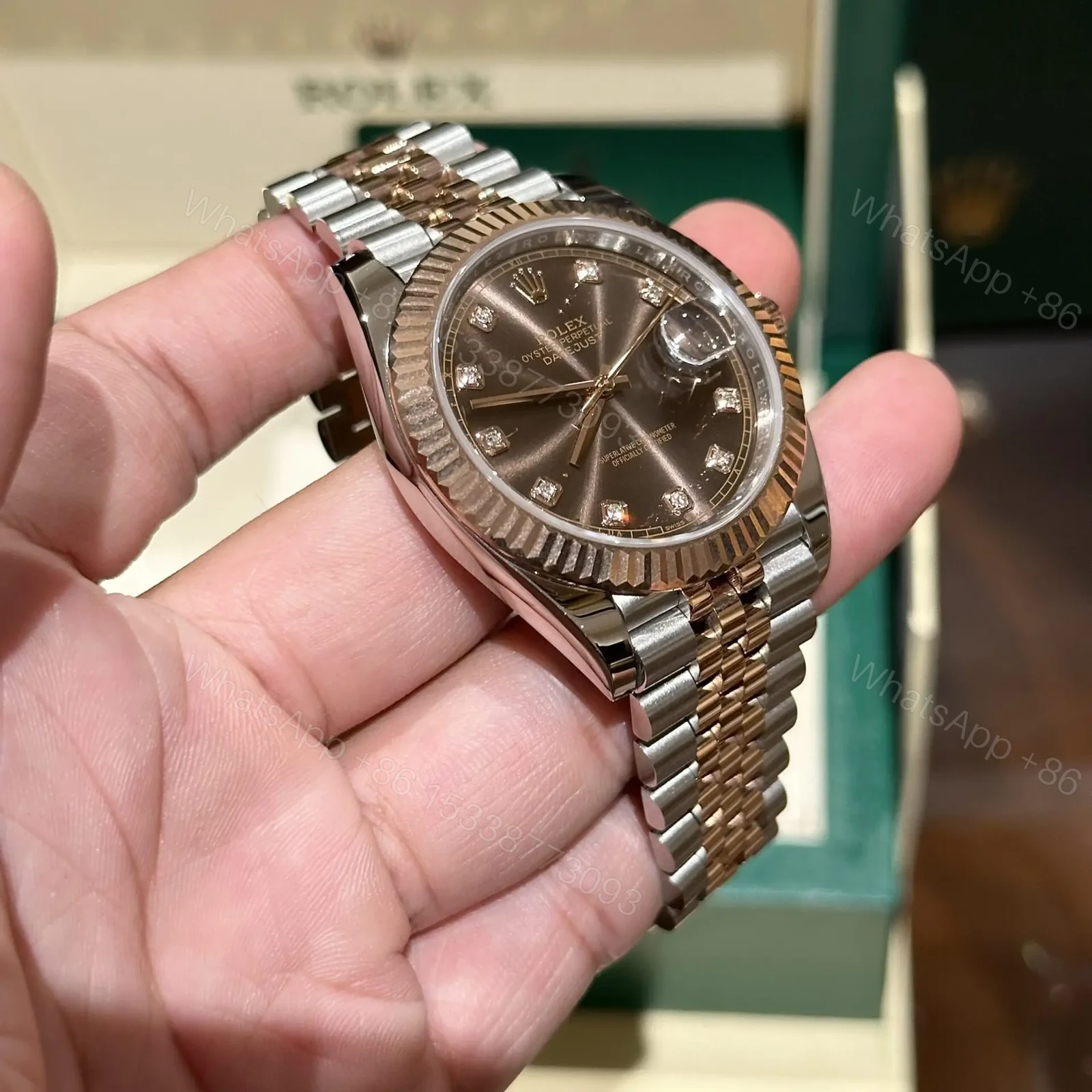 View 6 of Rolex Replica 1:1 Watch Date Just Chocolate Dial 41mm