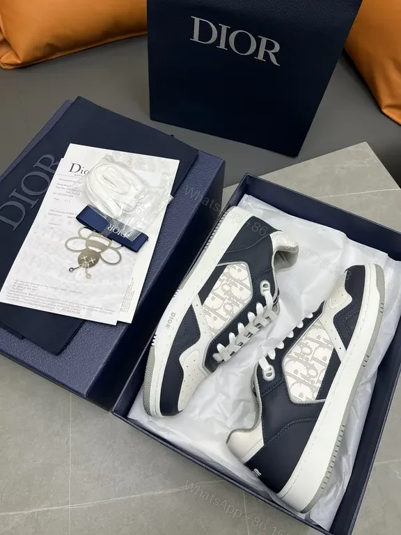 View 4 of Chic Leather-Lined Sneaker: Dior-Inspired Luxury Comfort