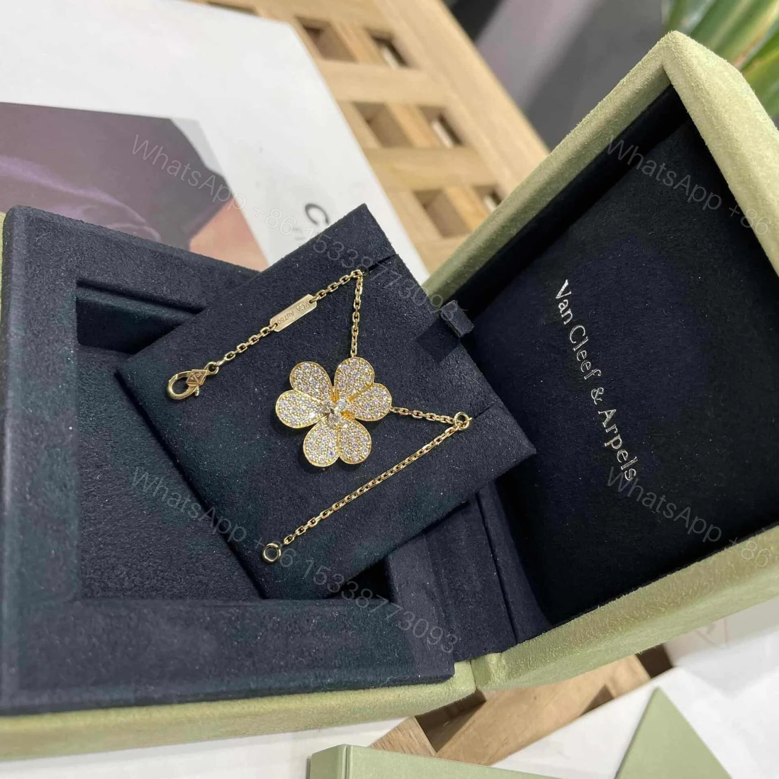 View 4 of Van Cleef & Arpels 18K Yellow Gold Frivole Pendant Necklace Diamonds Large Model VCARPGJP00