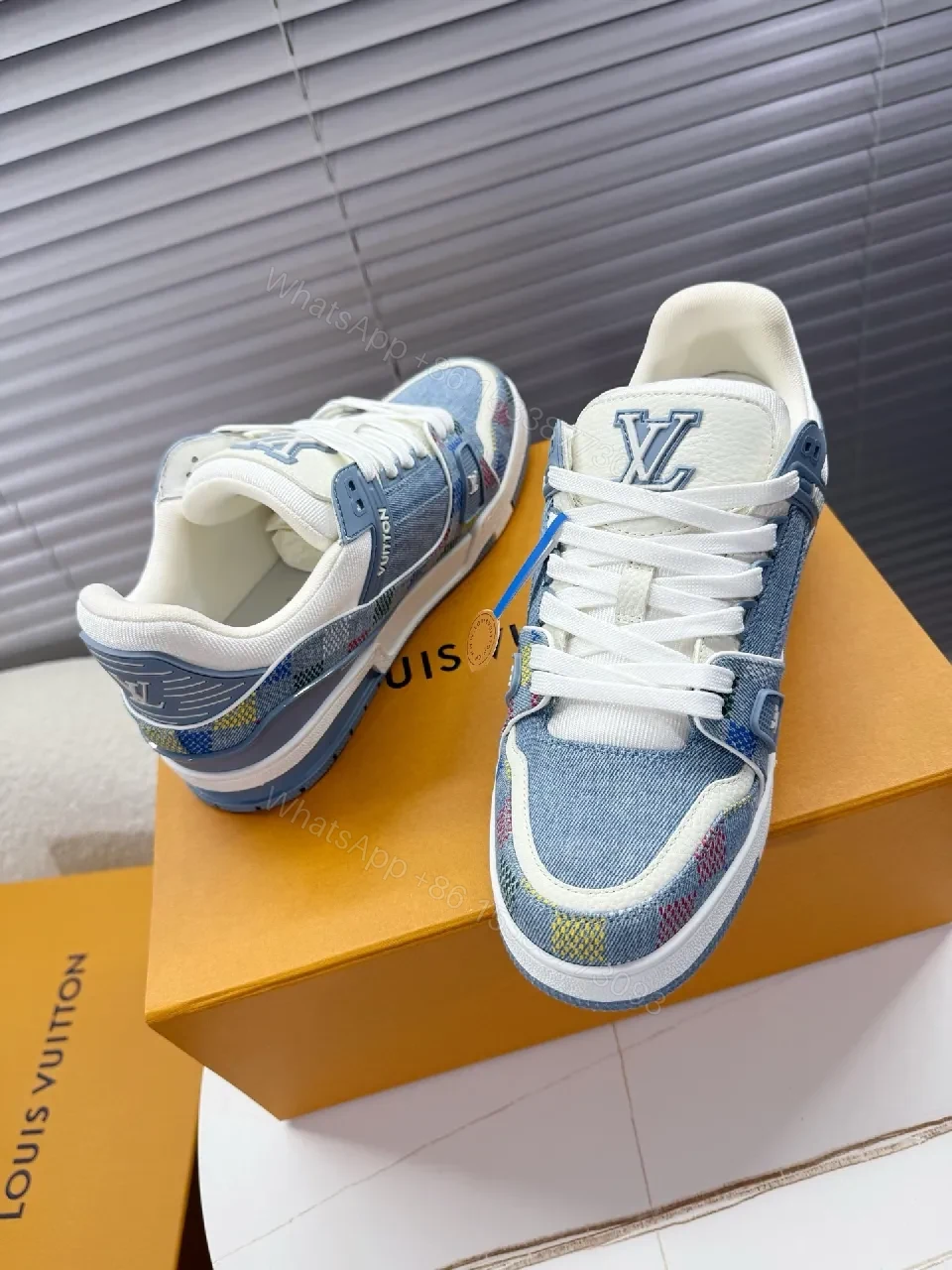 View 7 of Denim Monogram Luxe High-Tops with Subtle Embellishments