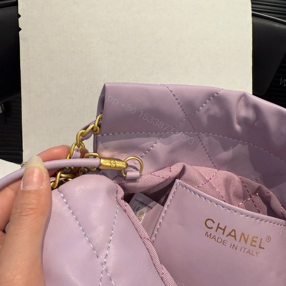 View 7 of Chanel 22 Mini Handbag Purple 23Cm