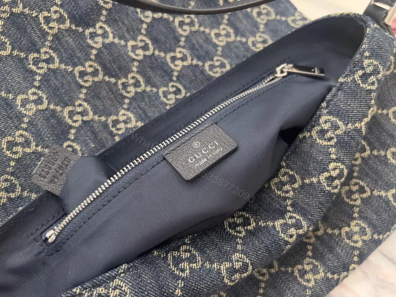 View 9 of Gucci古驰深蓝牛仔肩挎包_高仿a货厂家-奢品库