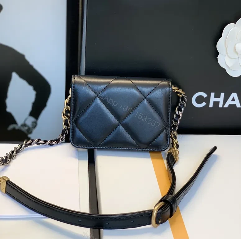 View 6 of Chic Quilted Leather Crossbody Bag with Gold Hardware