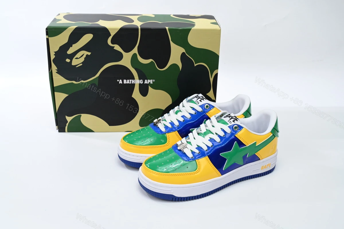 Cheap Fake Bape Sta Low Black Yellow Green Orchid 1180 191 004 A — view 2
