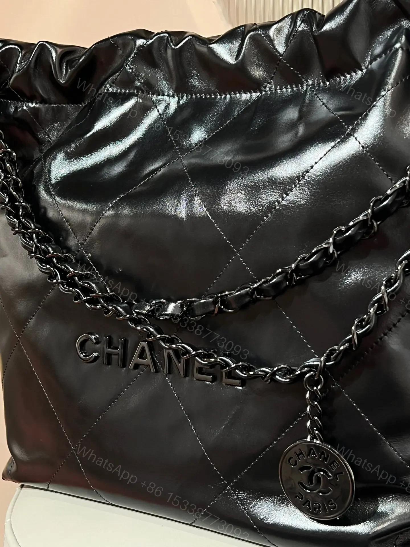 View 3 of Chanel 22 Bag Black with Black Hardware