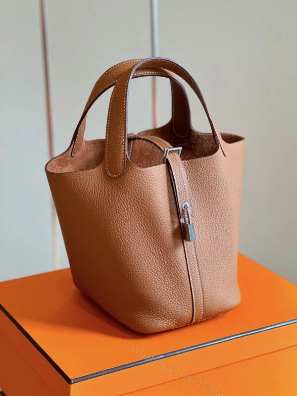 View 3 of Hermes Picotin 18 Brown Sliver Hardware