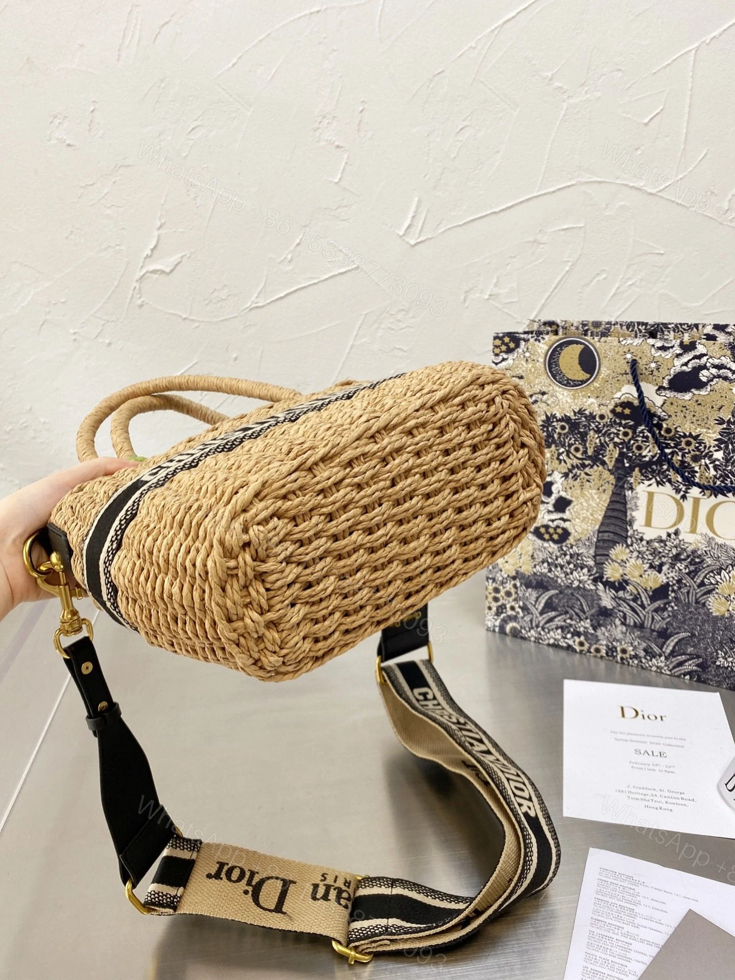 View 3 of DIOR WICKER BUCKET BAG