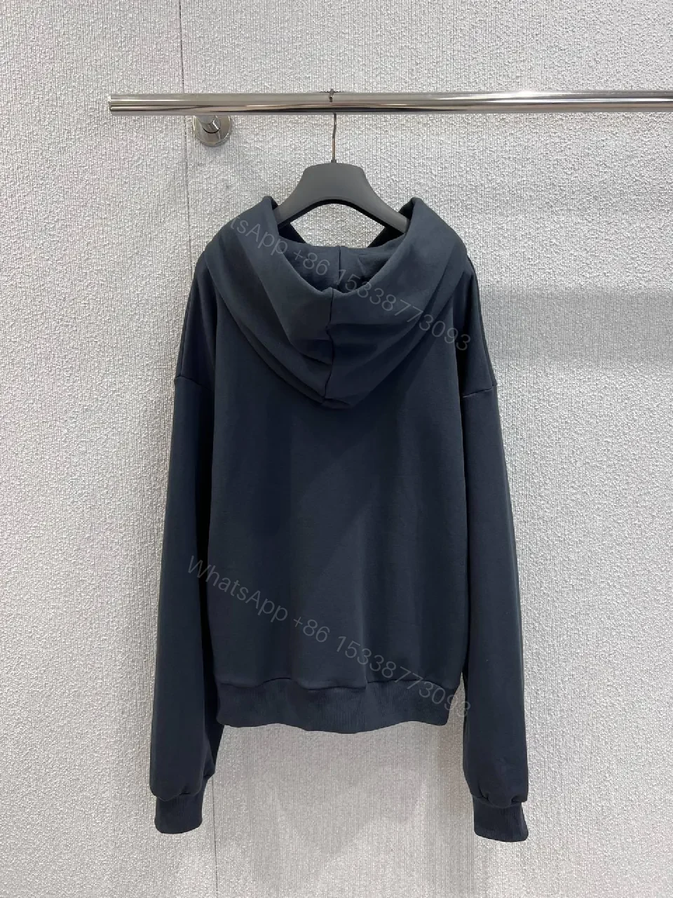 View 9 of Navy Hoodie: Graphic Contrast, Cozy Fit, Streetwear Chic