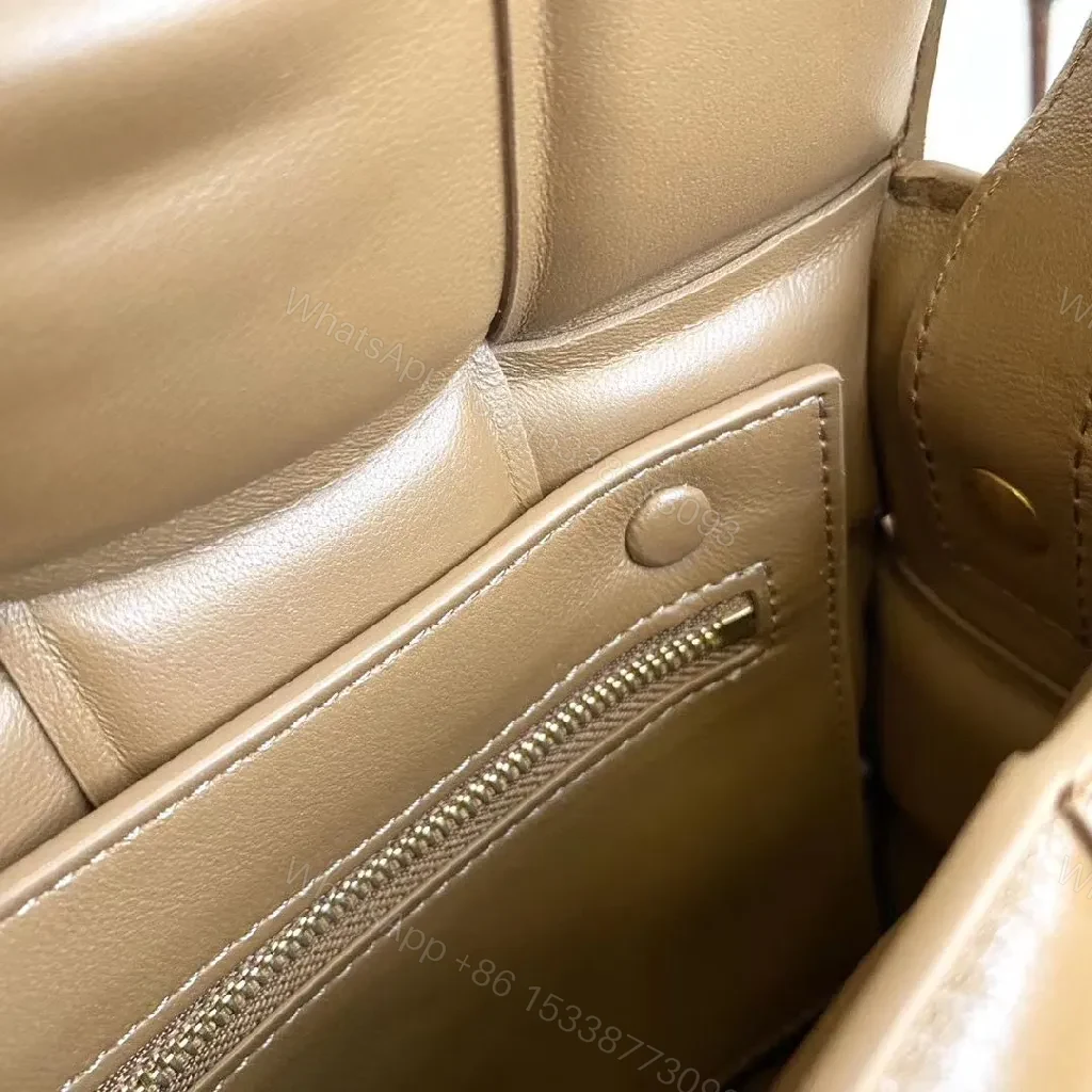 View 5 of Warm Caramel Quilted Leather Crossbody Bag, Modern Minimalist