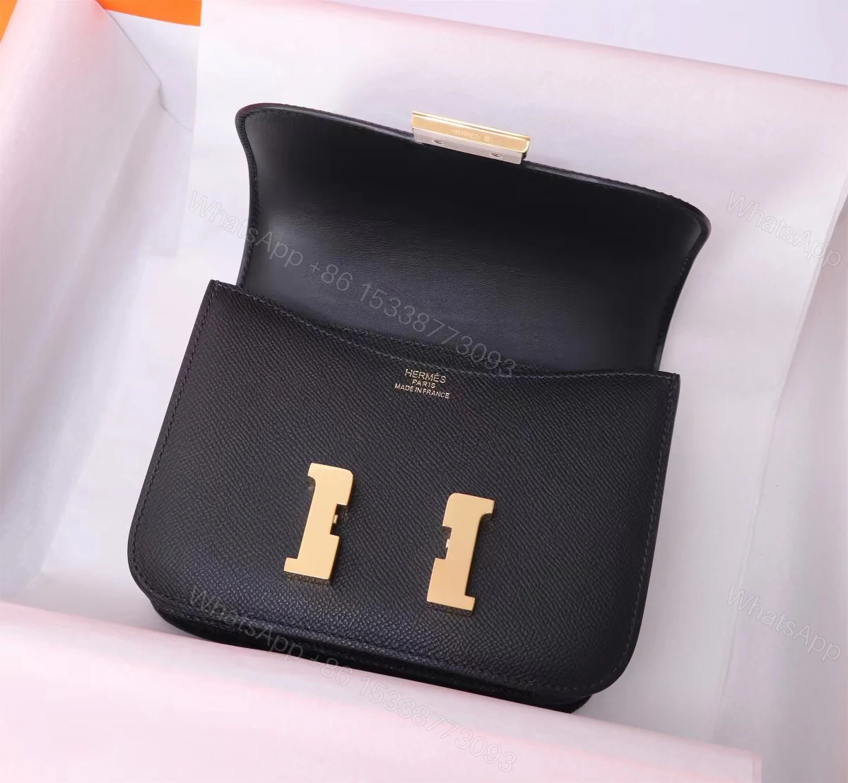View 5 of Hermes Mini Constance 18 Black Gold Hardware 18Cm