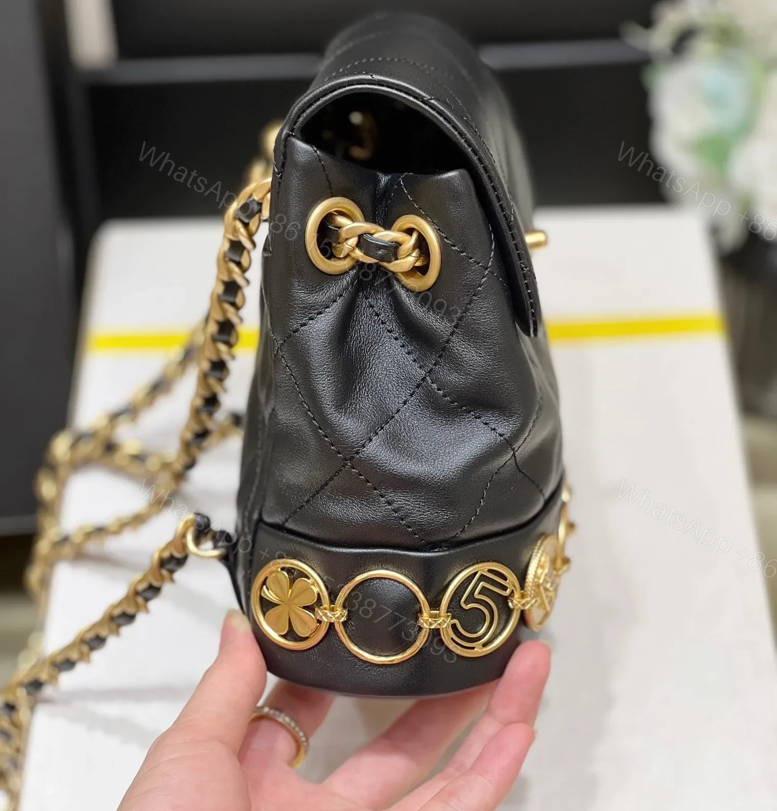 View 5 of Chanel Charm Backpack Replica 11 Black Smooth Leather 18x18x8cm