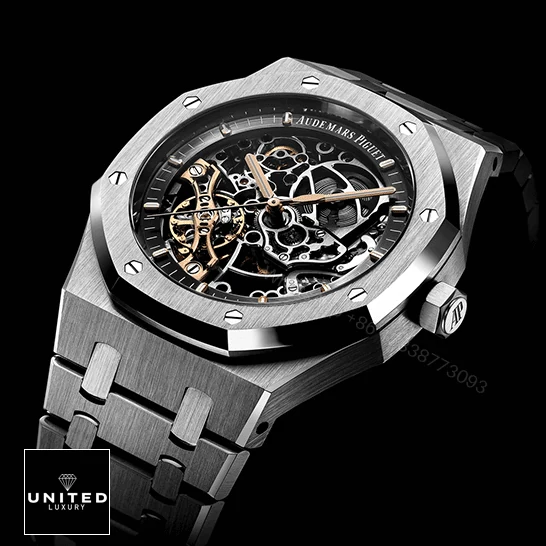 View 9 of Audemars Piguet Royal Oak Double Balance Wheel Openworked 15407ST Replica