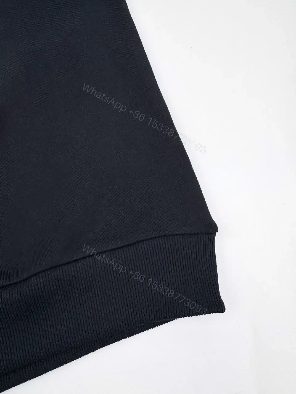 View 4 of Black Cotton Minimalist Logo Collar Sweatshirt