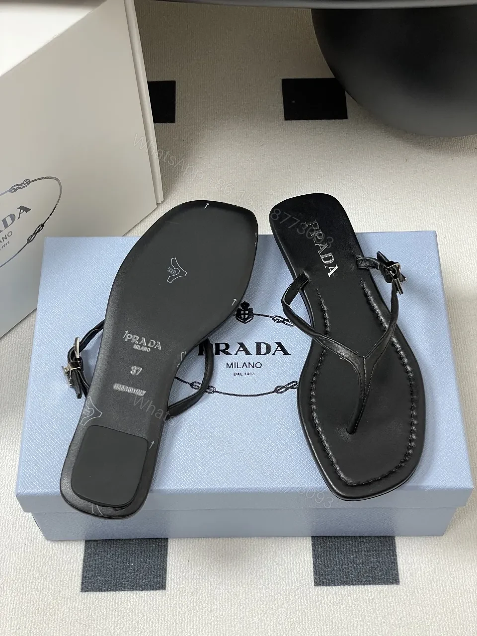 View 5 of Black Leather Minimalist Mules with Subtle Logo Accent, All-Day Comfort