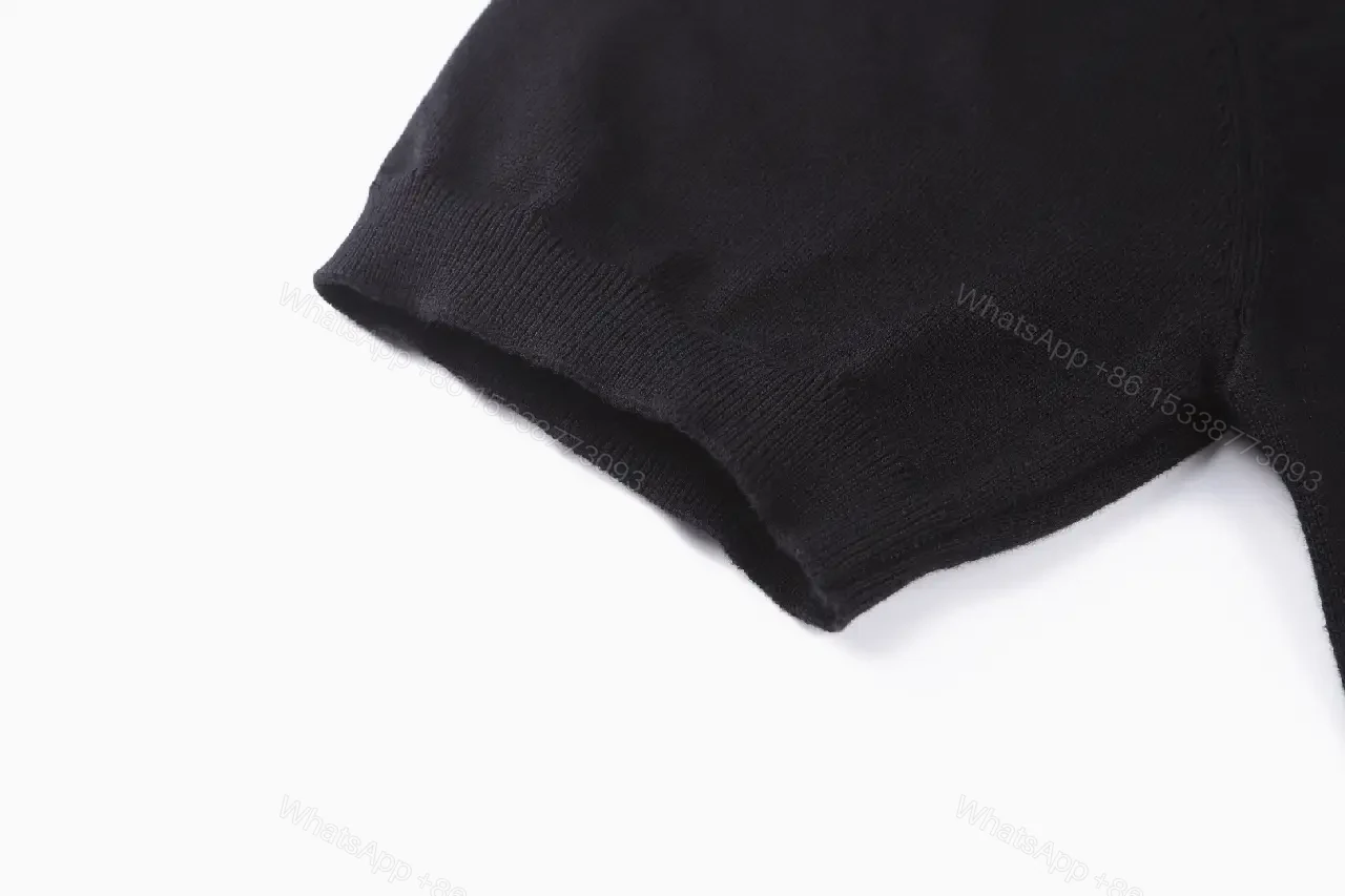 View 3 of Black Cotton Polo with Gold LV Logo Polo Shirt