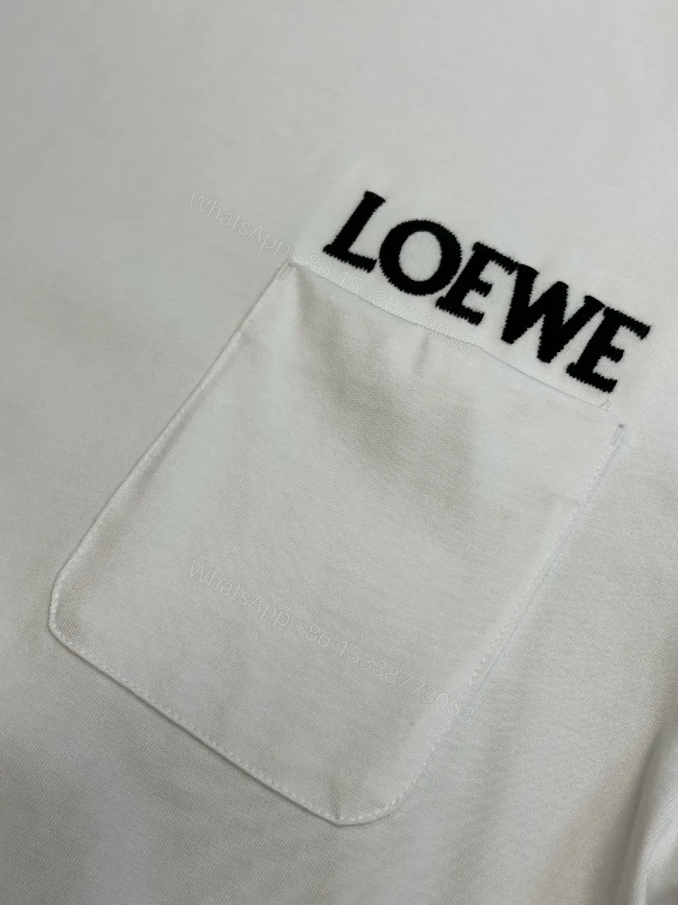View 4 of White Cotton Tee Dress, Minimalist, LOEWE-inspired Pocket