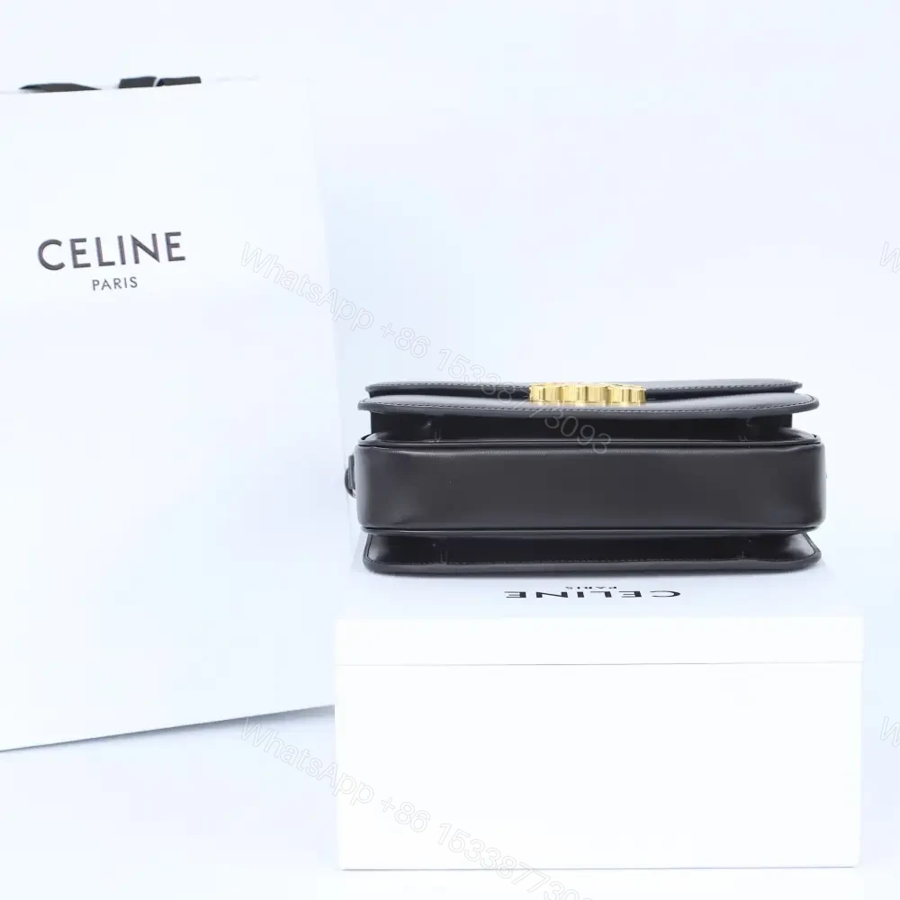 View 4 of 高仿Celine*Triomphe系列手袋187363黑色中號免檢版