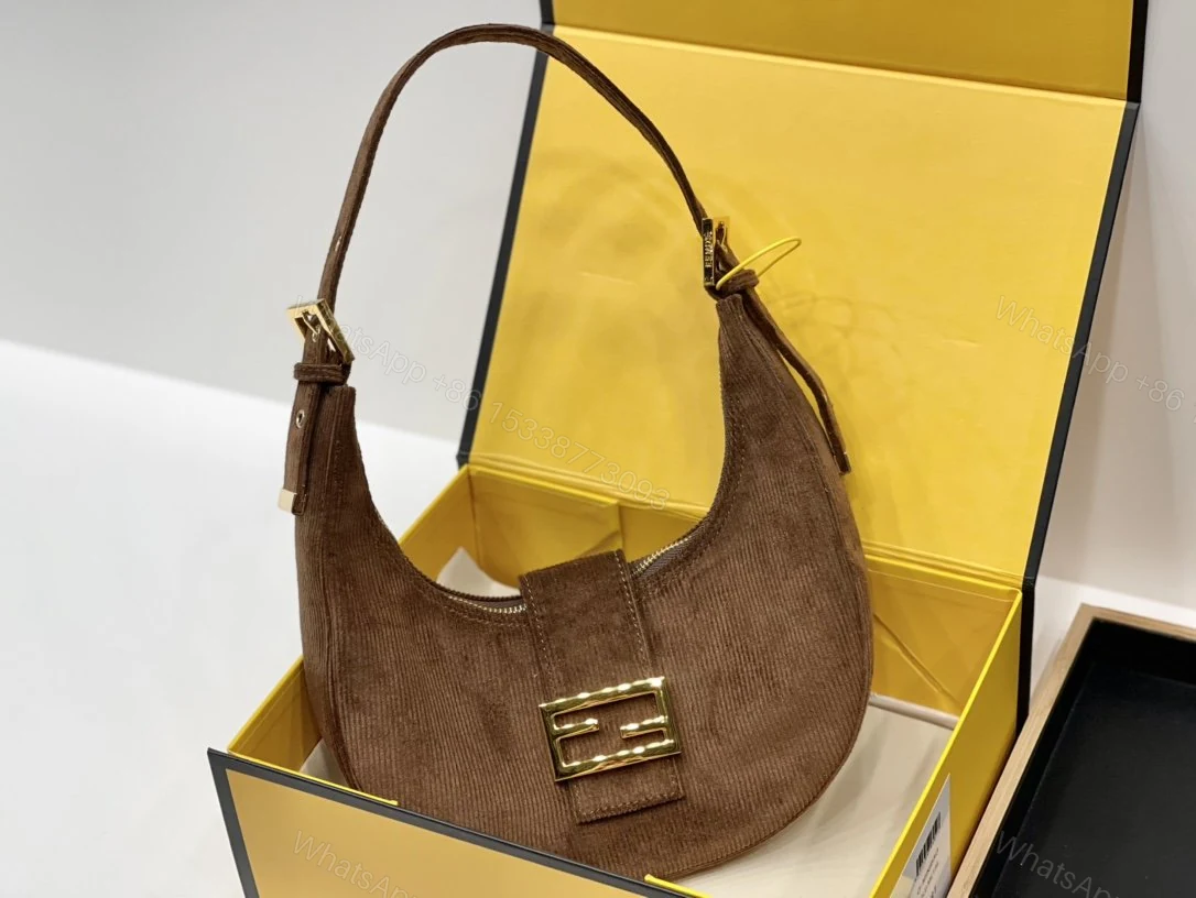 View 4 of Fendi Brown Suede Croissant-Bag