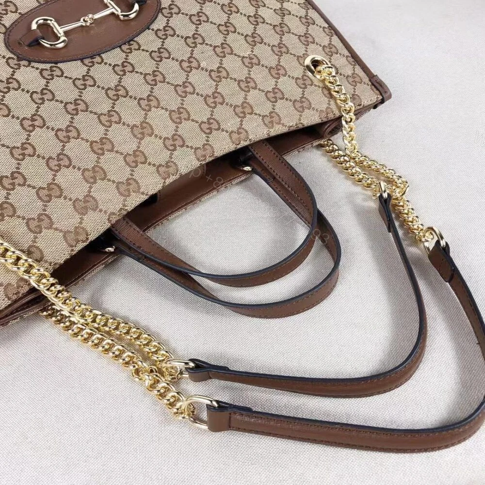 View 7 of Gucci Horsebit 1955 Shoulder Medium Tote Bag Brown 36Cm 623694