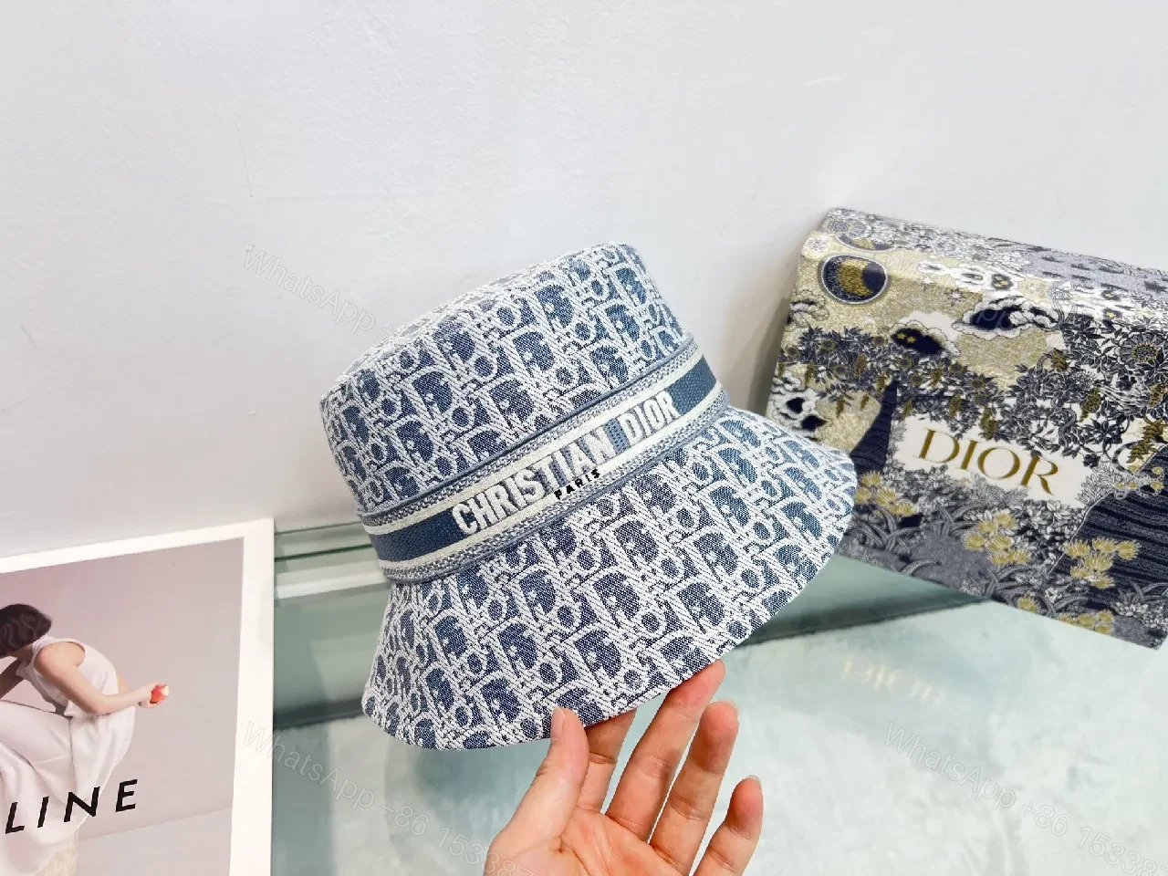 View 10 of Patterned Visor Hat – Luxurious, Structured, All-Day Comfort