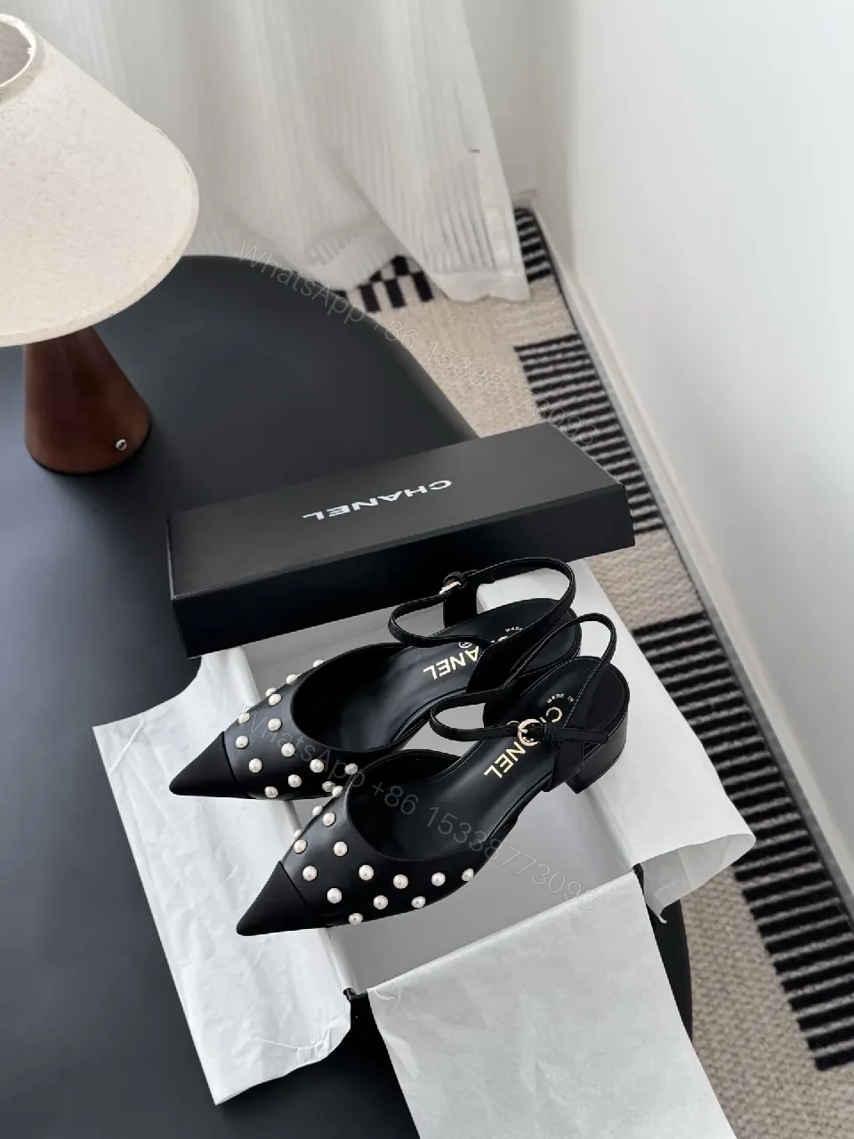 View 6 of Pearl-Detail Slingback Heels: Sophisticated Modern Luxury
