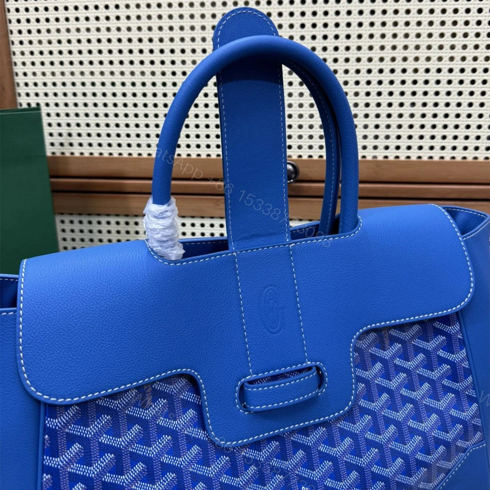 View 6 of 高仿Goyard*SAIGOC9手提托特包雙拼藍色大號免檢版