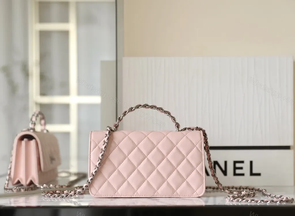 View 4 of Pink Quilted Flap Bag | Soft Luxury, Everyday Icon
