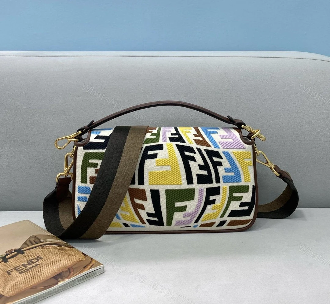 View 9 of Fendi FF Vertigo Canvas Baguette Bag 8BR600 Multiple colors