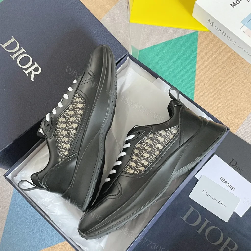 View 8 of Monochrome Leather Runner: Textured Luxury Sneaker