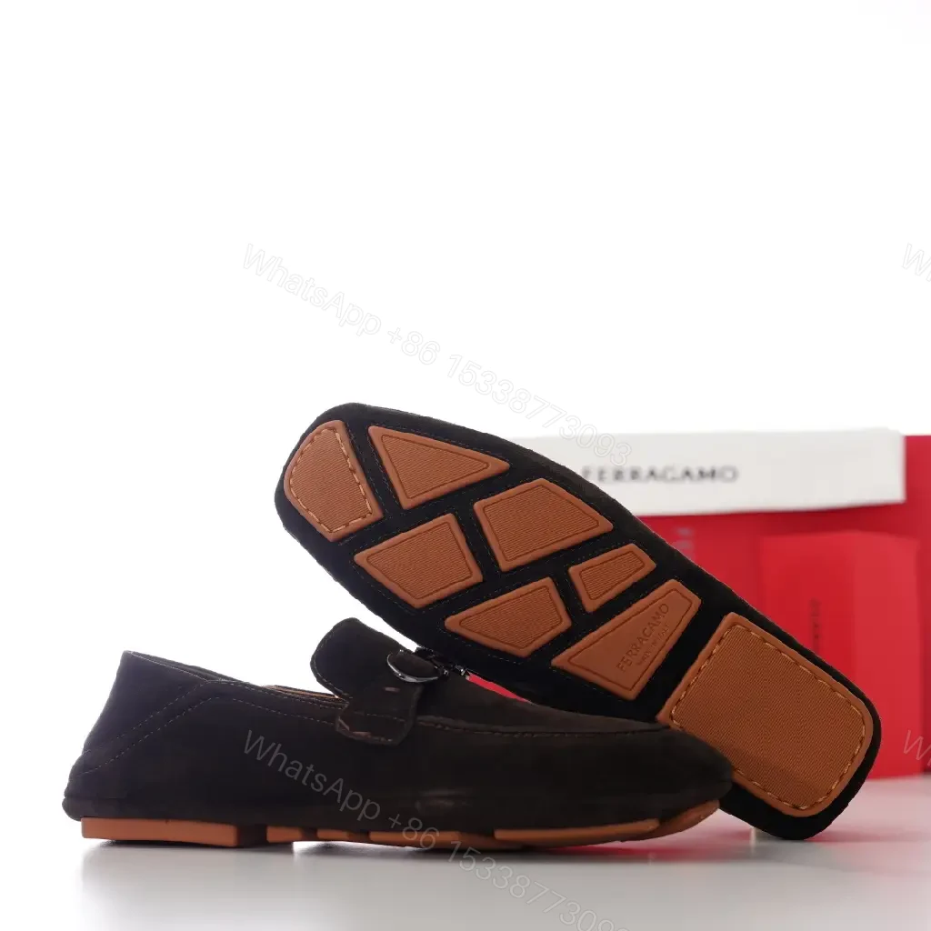 View 6 of Lux Suede Driving Mule with Hardware Detail